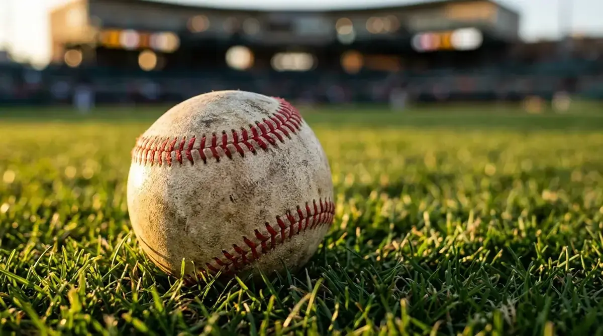 Close-up of a baseball and a betting slip showing MLB moneyline odds in decimal format for a UK punter